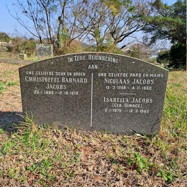 JACOBS Nicolaas 1888-1960 & Isabella OLWAGE 1875-1962 :: JACOBS Christoffel Barnard 1908-1972 