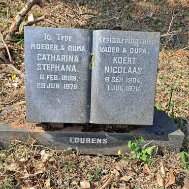 LOURENS Koert Nicolaas 1904-1976 & Catharina Stephana 1898-1976