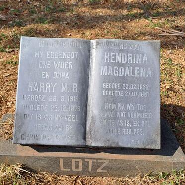 LOTZ Harry M.B. 1919-1976 & Hendrina Magdalena 1922-1981