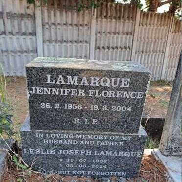 LAMARQUE Leslie Joseph 1932-2014 & Jennifer Florence 1956-2004