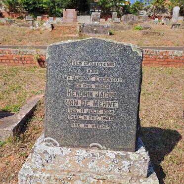 MERWE Hendrik Jacob,van de 1884-1940