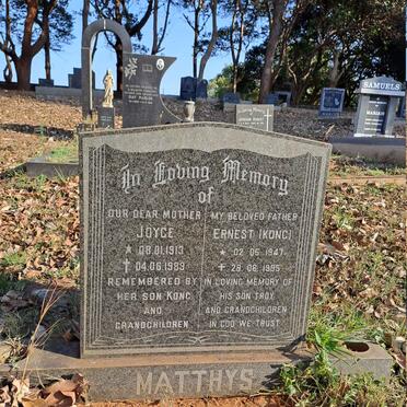 MATTHYS Ernest 1947-1995 :: MATTHYS Joyce 1913-1989