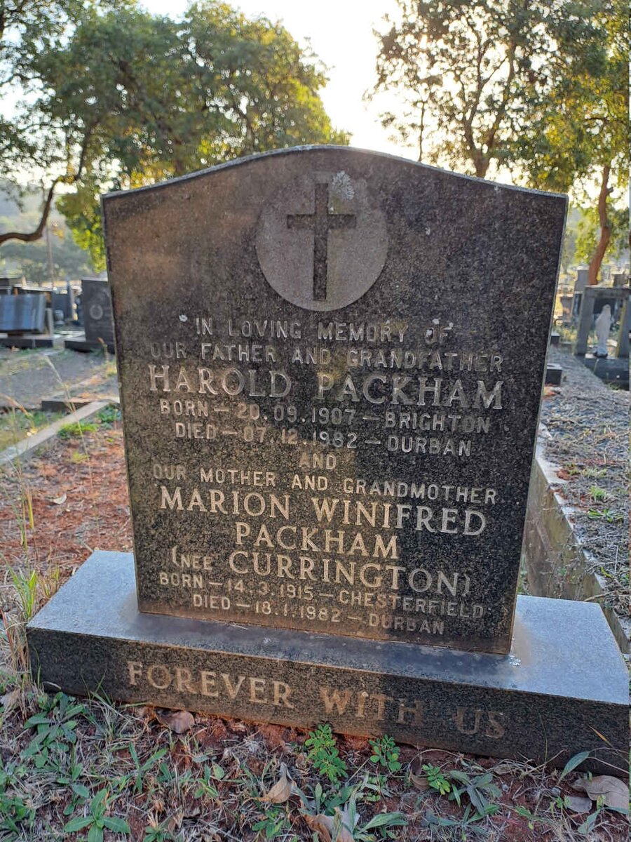 PACKHAM Harold 1907-1982 & Marion Winifred CURRINGTON 1915-1982