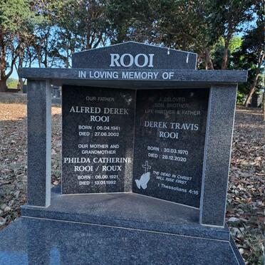 ROOI Philda Catherine, ROUX 1921-1992 :: ROOI Alfred Derek 1941-2002 :: ROOI Derek Travis 1970-2020