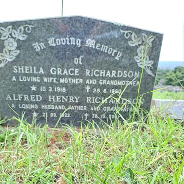 RICHARDSON Alfred Henry 1923-2001 & Sheila Grace 1918-1990
