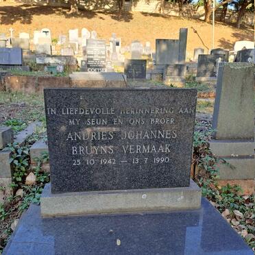 VERMAAK Cornelius Johannes Gerhardus 1934-1998 :: VERMAAK Andries Johannes Bruyns 1942-1990 _2