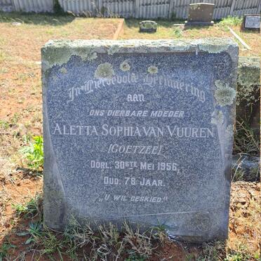 VUUREN Aletta Sophia, van nee COETZEE -1956