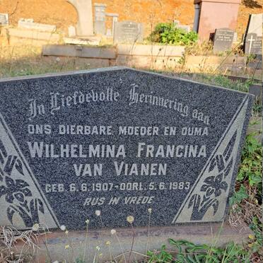 VIANEN Wilhelmina Francina, van 1907-1983