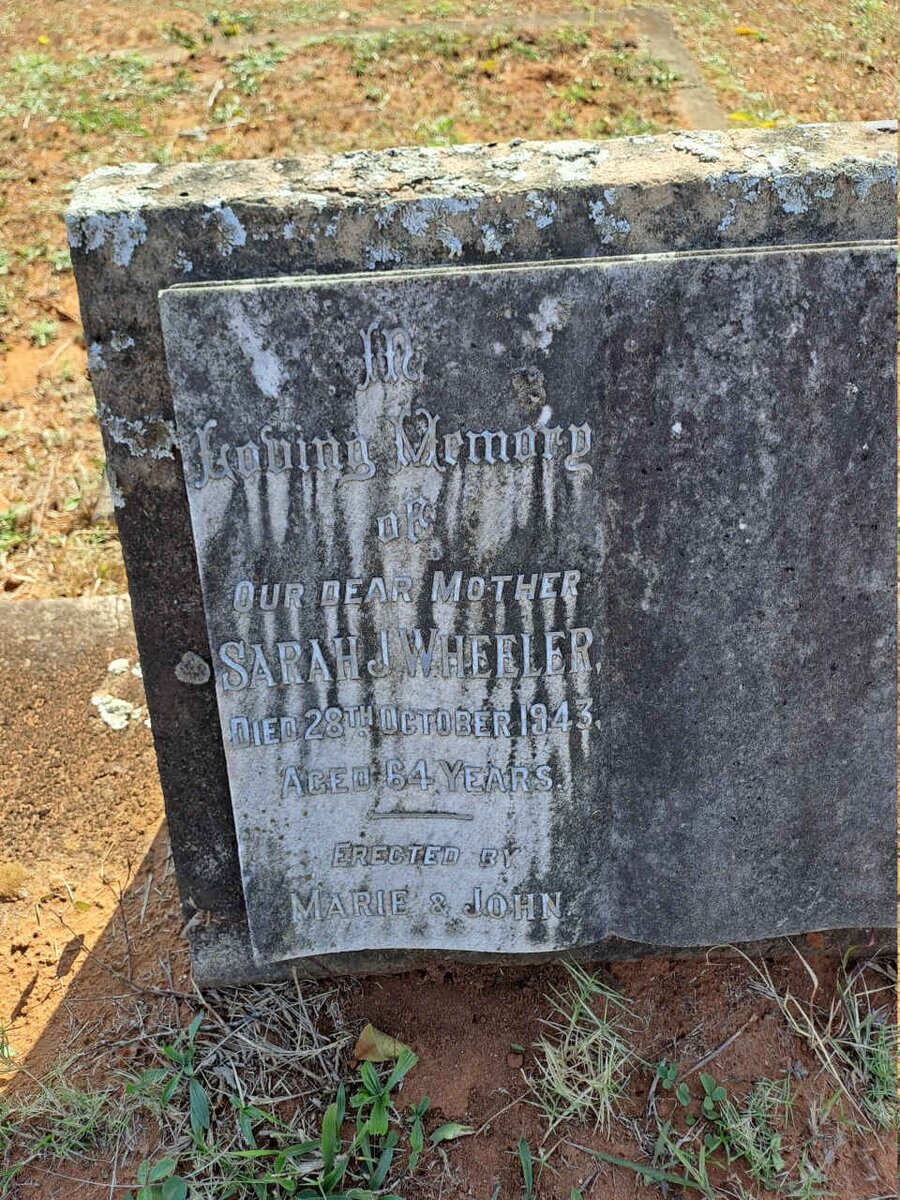 WHEELER Sarah J. -1943