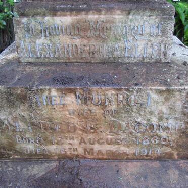 DACOMB Alexanderina Ellen nee MUNRO 1880-1914