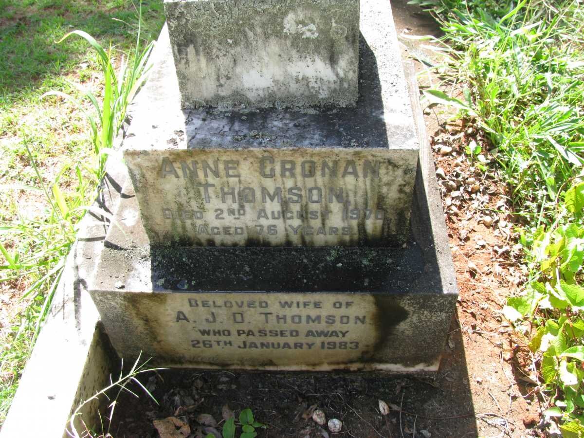 THOMSON A.J.D. -1983 &amp; Anne Cronan -1970