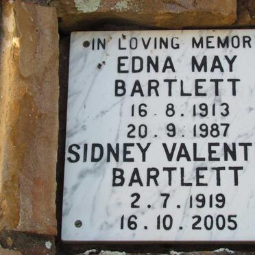 BARTLETT Sidney Valentine 1919-2005 &amp; Edna May 1913-1987