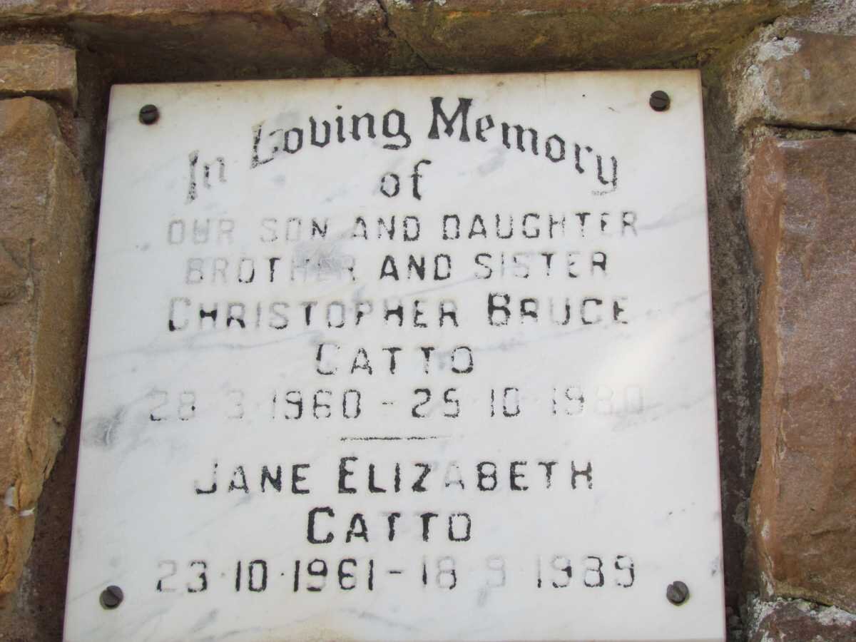 CATTO Christopher Bruce 1960-1980 :: CATTO Jane Elizabeth 1961-1989