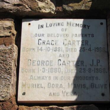 CARTER George 1880-1968 &amp; Grace 1881-1966
