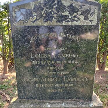 LAMBERT Jacob Albert -1945 & Louisa -1944