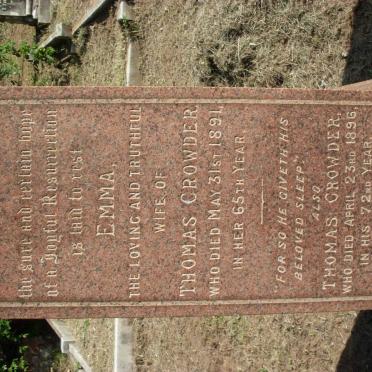CROWDER Thomas -1896 &amp; Emma -1891