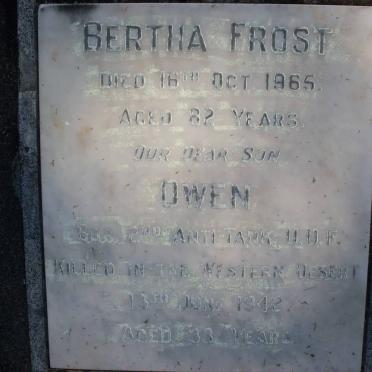 FROST Bertha -1965 :: FROST Owen -1942