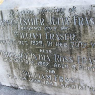 FRASER William -1943 &amp; Frances Esther Julia -1929 :: FRASER Margaret Lydia Ross -1892 