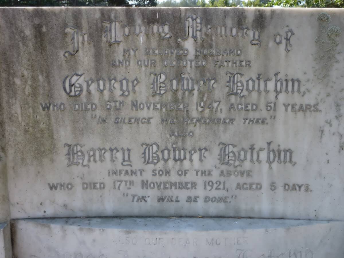 HOTCHIN George Bower -1947 &amp; Agnes Anderson -1994 :: HOTCHIN Harry Bower -1921