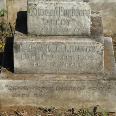 LENNOX Frederic James 1864-1936 &amp; Laura Elizabeth 1870-1927 :: LENNOX Edward Burkton -1903
