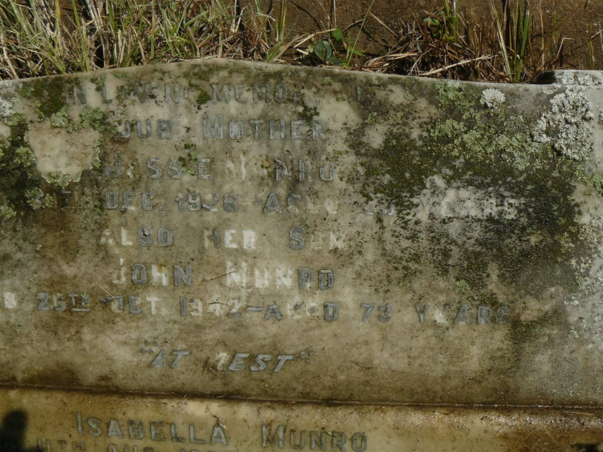 MUNRO Jessie -1936 :: MUNRO Isabella -1960 :: MUNRO John -1942