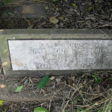 PORTEOUS Rose Emma nee LEE -1927