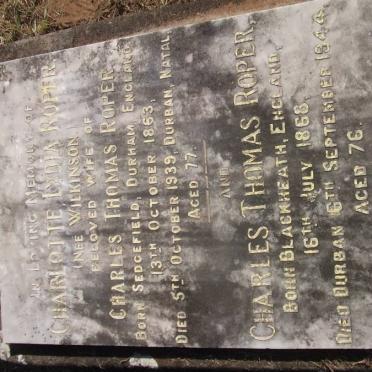 ROPER Charles Thomas 1868-1944 &amp; Charlotte Lydia WILKINSON 1863-1939