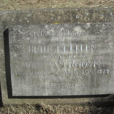 ROOYEN Bridget Ellen, van -1929