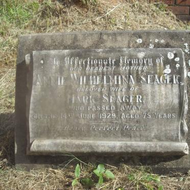 SEAGER Annie Wilhelmina -1929