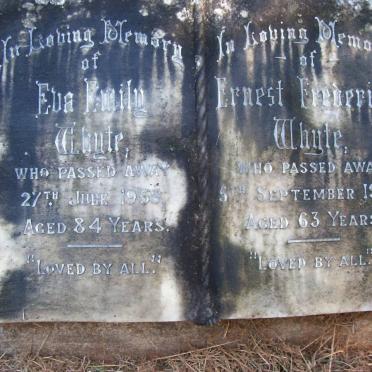 WHYTE Ernest Frederick -1940 &amp; Eva Emily -1955
