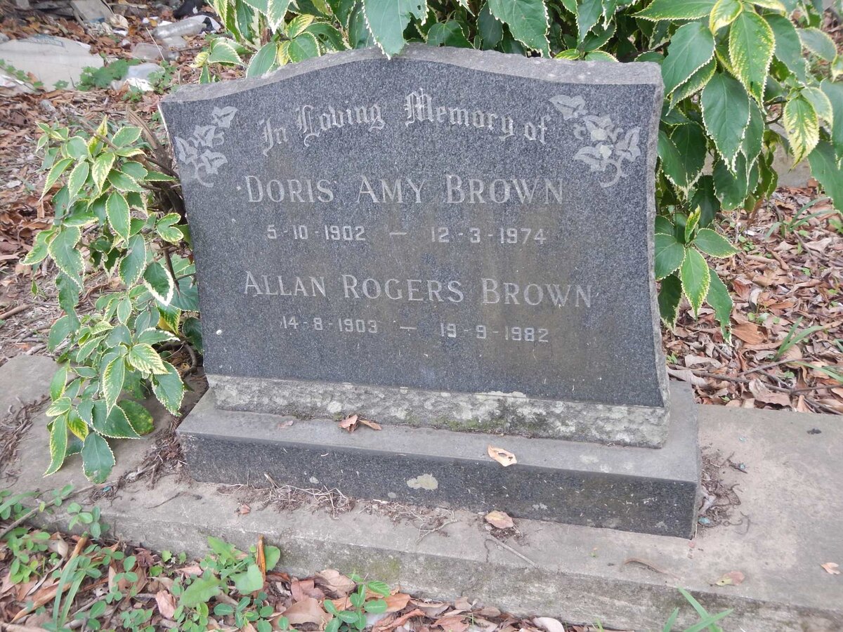 BROWN Allan Rogers 1903-1982 &amp; Doris Amy 1902-1974