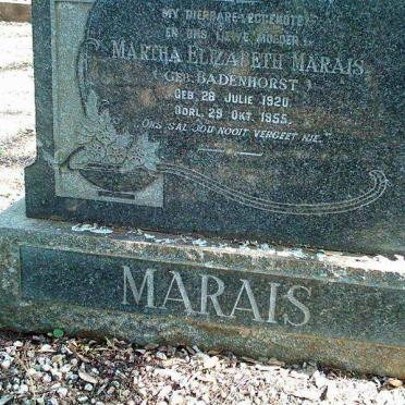 MARAIS Martha Elizabeth nee BADENHORST 1920-1955