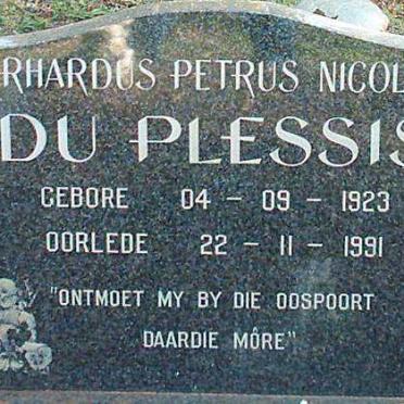 PLESSIS Gerhardus Petrus Nicolaas, du 1923-1991