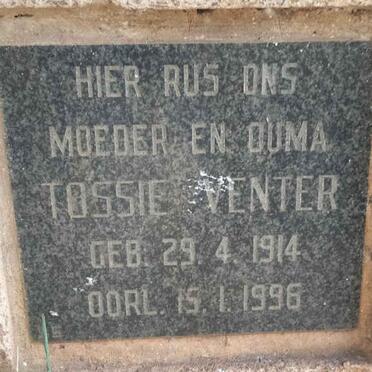 VENTER Tossie 1914-1996