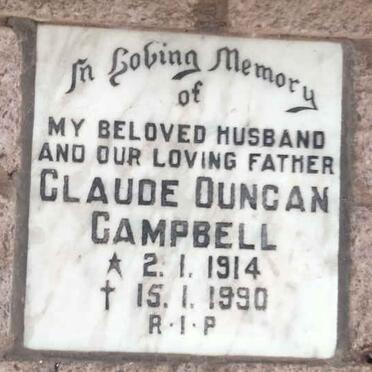 CAMPBELL Claude Duncan 1914-1990