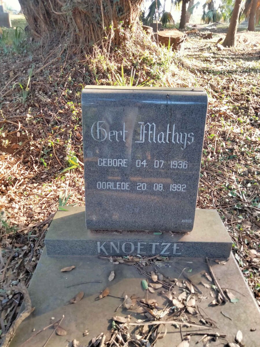 KNOETZE Gert Mathys 1936-1992