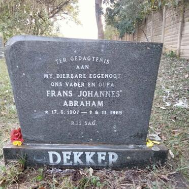DEKKER Frans Johannes Abraham 1907-1969