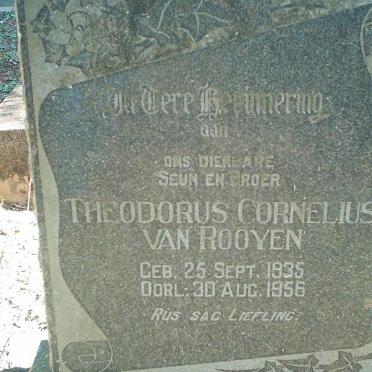 ROOYEN Theodorus Cornelius, van 1935-1956