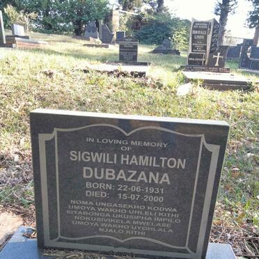 DUBAZANA Sigwili Hamilton 1931-2000