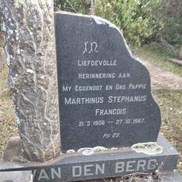 BERG Martinus Stephanus Francois, van den 1906-1967