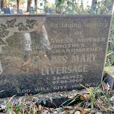 LIVERSAGE Gladys Mary 1923-2000