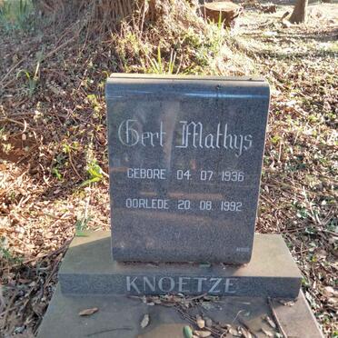 KNOETZE Gert Mathys 1936-1992
