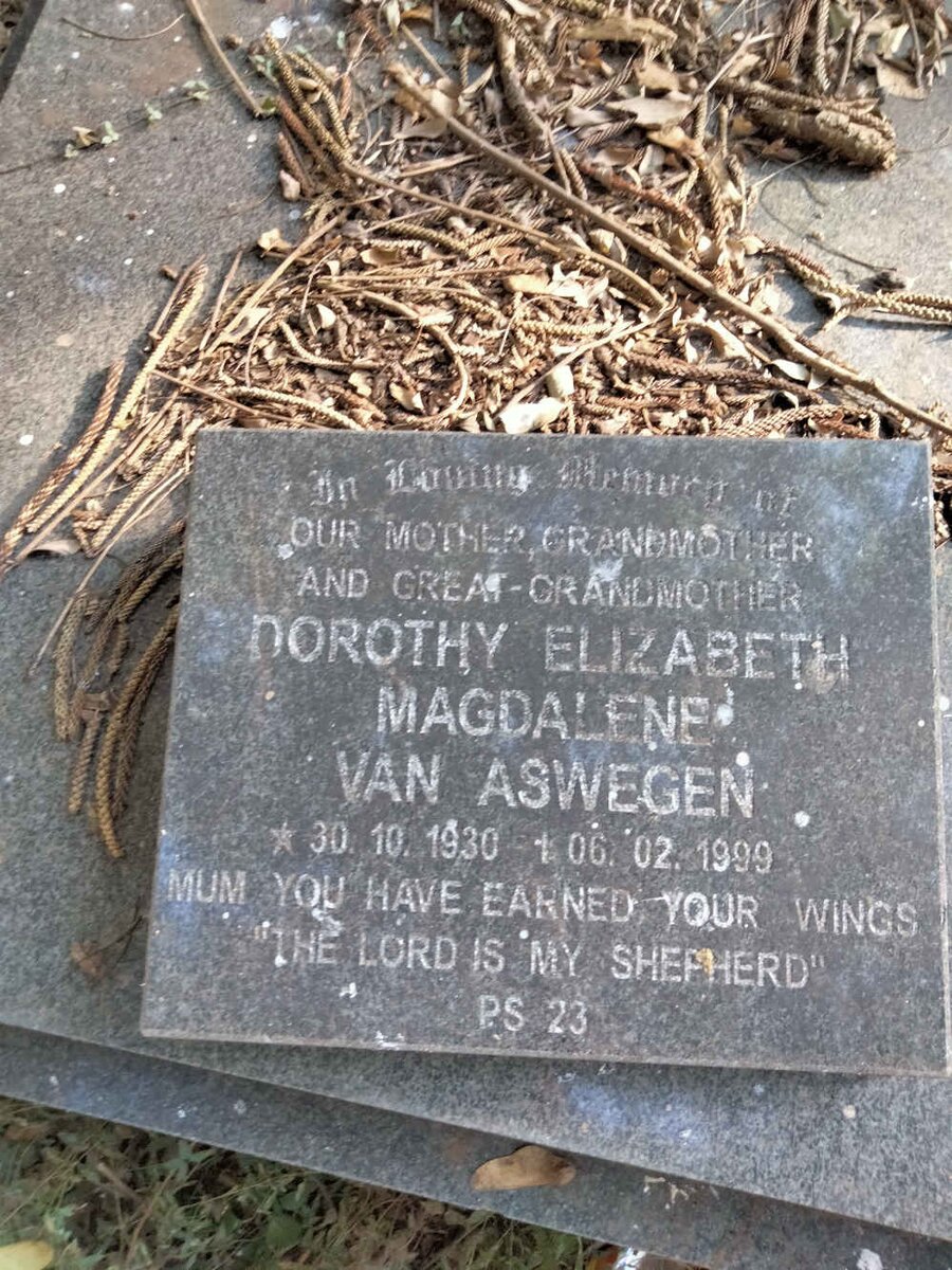 ASWEGEN Dorothy Elizabeth Magdalene, van 1930-1999