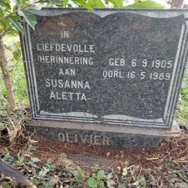 OLIVIER Susanna Aletta 1905-1989