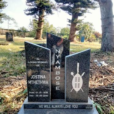 MTHETHWA Jostina 1939-2000