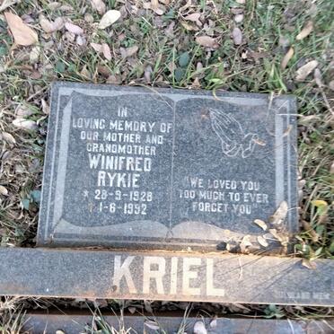 KRIEL Winifred Rykie 1928-1992