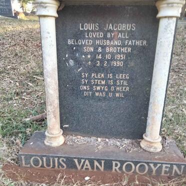 ROOYEN Louis Jacobus, van 1951-1990