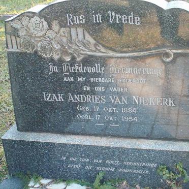 NIEKERK Izak Andries, van 1884-1954