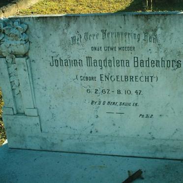 BADENHORST  Johanna Magdalena nee ENGELBRECHT 1867-1947