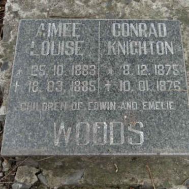 WOODS Conrad Knighton 1875-1976 :: WOODS Aimee Louise 1883-1885